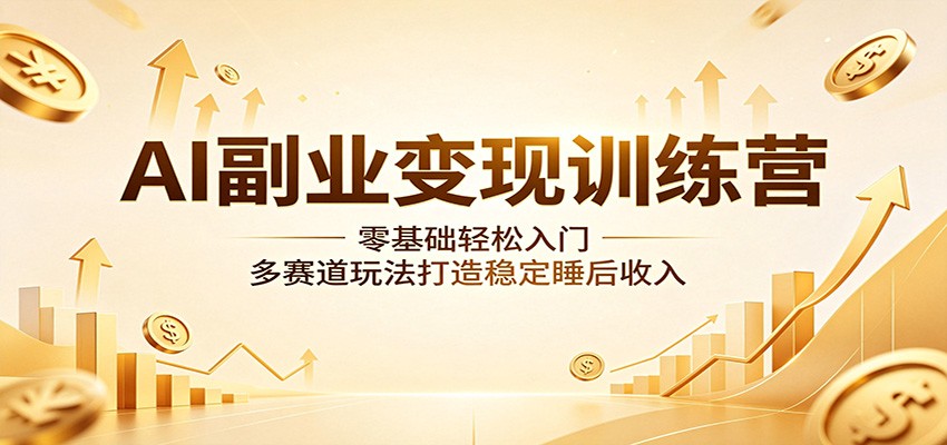 AI副业变现训练营:零基础轻松入门,多赛道玩法打造稳定睡后收入-百盟网