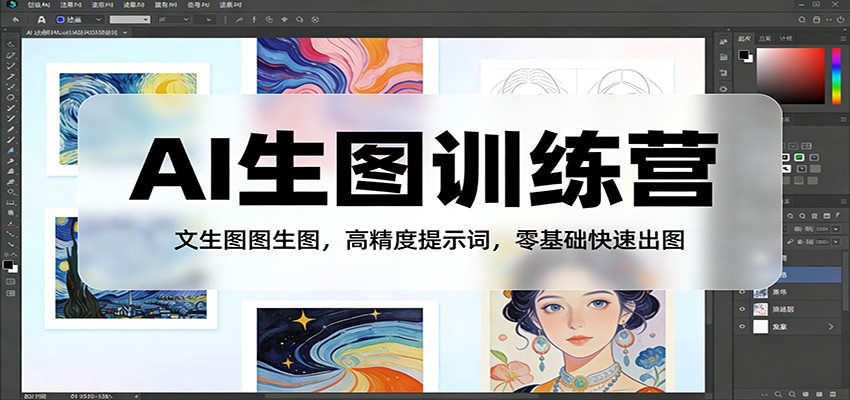 AI生图训练营：文生图图生图，高精度提示词，零基础快速出图-百盟网
