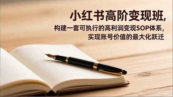 小红书高阶变现班，构建一套可执行的高利润变现SOP体系，实现账号价值的最大化跃迁-百盟网