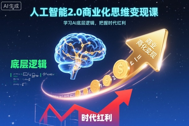 人工智能2.0商业化思维变现课，学习AI底层逻辑，把握时代红利-百盟网