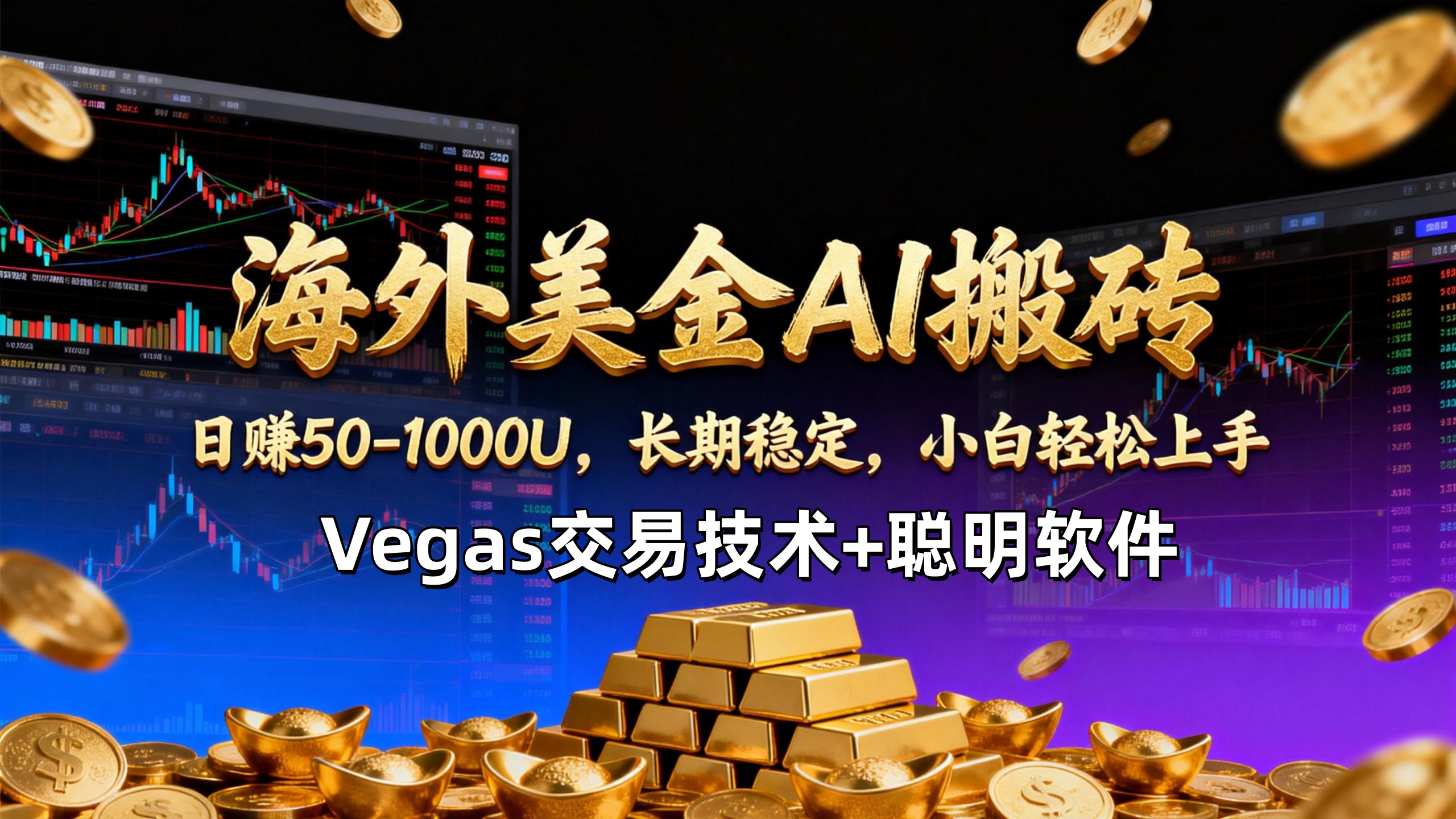 【海外美金AI搬砖】Vegas交易技术+聪明软件，日赚50-1000U，长期稳定，小白轻松上手。-百盟网