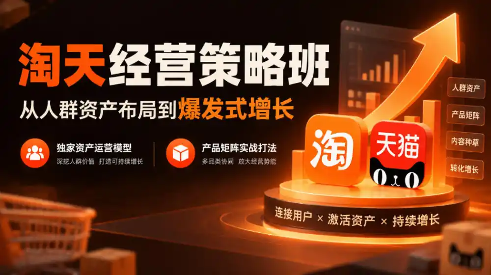 淘天经营策略班，从人群资产布局到爆发式增长，独家资产运营模型，产品矩阵实战打法(更新1019)-百盟网