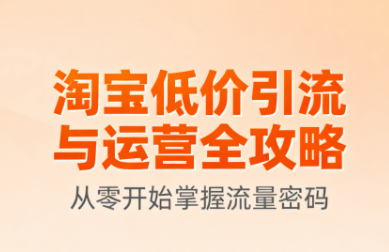 淘宝低价引流与运营全攻略(更新9月)-百盟网