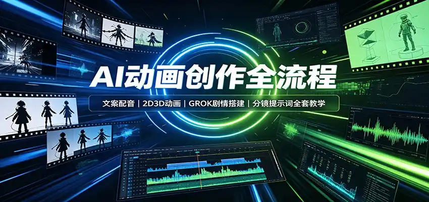 AI动画创作全流程：文案配音，2D3D动画，GROK剧情搭建，分镜提示词全套教学-百盟网