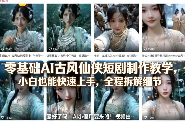 零基础AI古风仙侠短剧制作教学，小白也能快速上手，全程拆解细节-百盟网