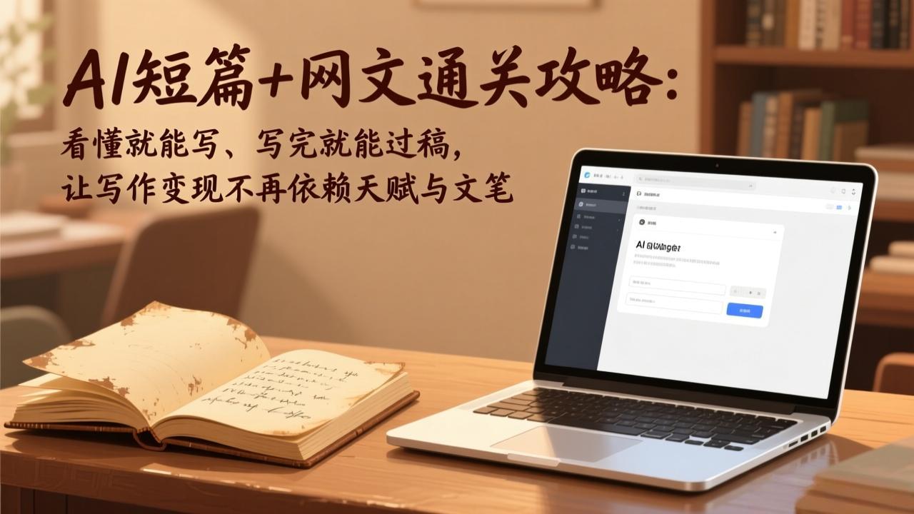 AI短篇+网文通关攻略：看懂就能写、写完就能过稿，让写作变现不再依赖天赋与文笔-百盟网
