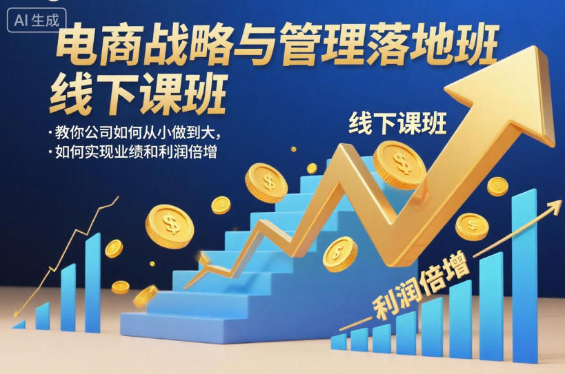 电商战略与管理落地班线下课，教你公司如何从小做到大，如何实现业绩和利润倍增【录音】-百盟网