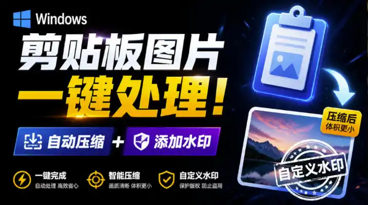 Windows剪贴板复制图片后，体积会暴涨数百倍？剪贴板图片一键自动压缩及添加水印工具-百盟网