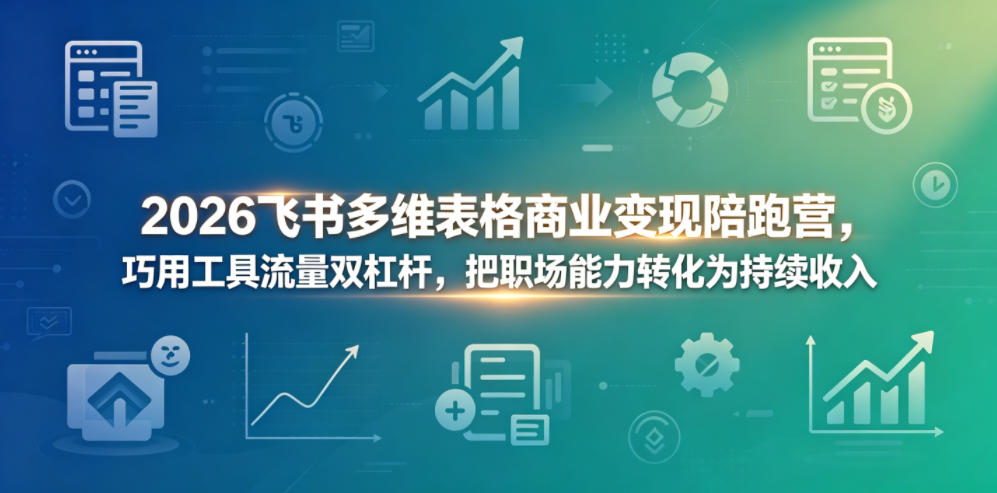 2026飞书多维表格商业变现陪跑营，巧用工具流量双杠杆，把职场能力转化为持续收入-百盟网