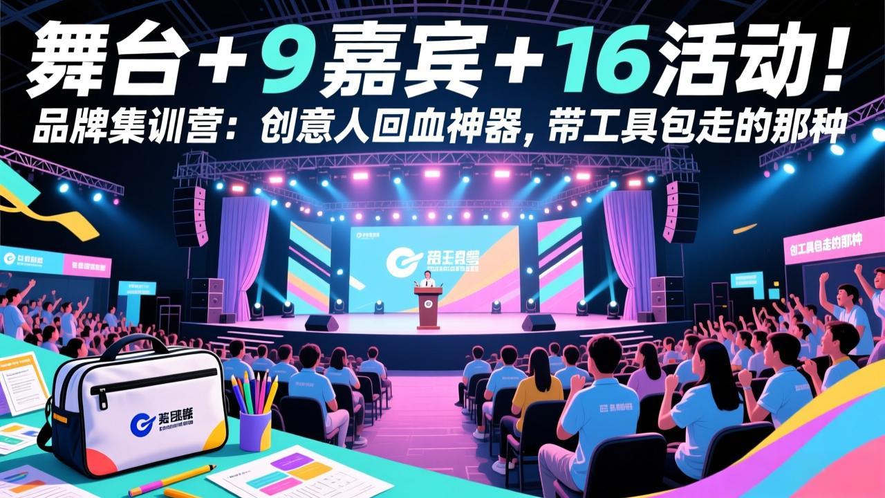 舞台 + 9 嘉宾 + 16 活动！品牌集训营：创意人回血神器，带工具包走的那种-百盟网