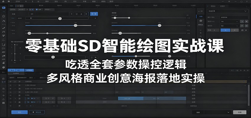 零基础SD智能绘图实战课：吃透全套参数操控逻辑，多风格商业创意海报落地实操-百盟网