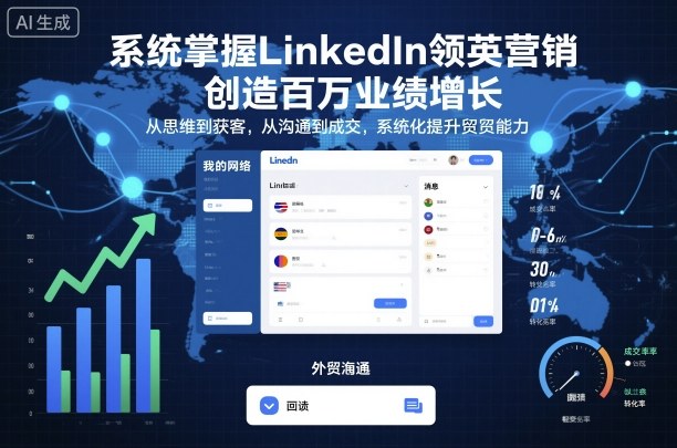 系统掌握LinkedIn领英营销，创造百万业绩增长，从思维到获客，从沟通到成交，系统化提升外贸能力-百盟网