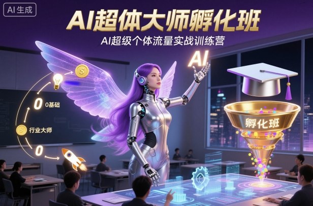 AI超体大师孵化班，AI超级个体流量实战训练营-百盟网