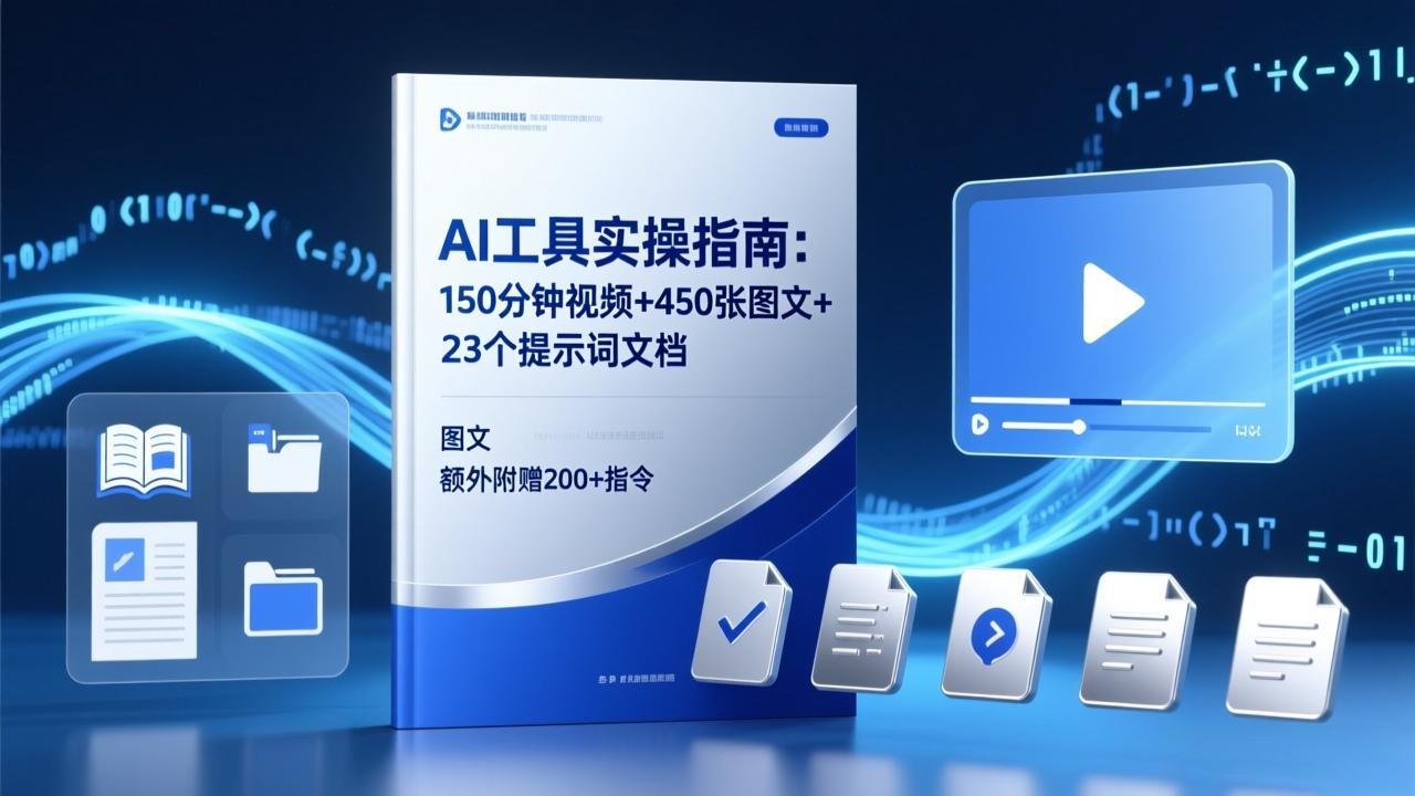 AI工具实操指南：150分钟视频+450张图文+23个提示词文档，额外附赠200+指令-百盟网