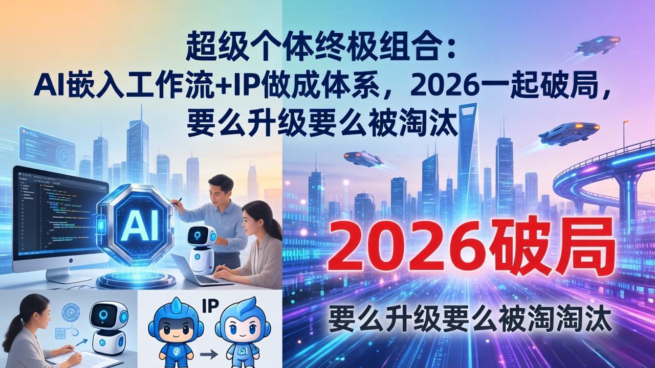 超级个体终极组合：AI嵌入工作流+IP做成体系，2026一起破局，要么升级要么被淘汰-百盟网