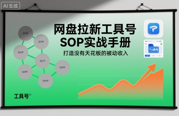 网盘拉新工具号SOP实战手册，打造没有天花板的被动收入-百盟网