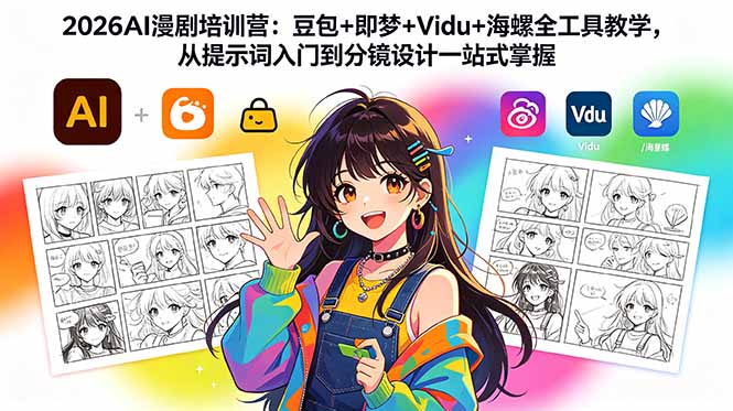 2026AI漫剧培训营：豆包+即梦+Vidu+海螺全工具教学，从提示词入门到分镜设计一站式掌握-百盟网