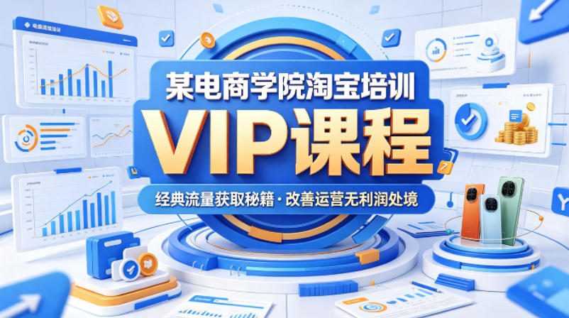 某电商学院淘宝培训VIP课程，各种经典有用的流量获取秘籍，改善运营产品没利润的处境(2026年5月)-百盟网