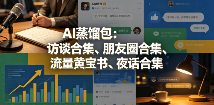 AI蒸馏包：访谈合集、朋友圈合集、流量黄宝书、夜话合集【文档】-百盟网