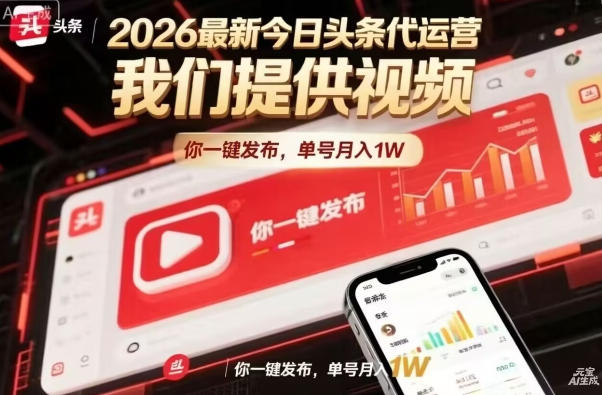今日头条躺賺模式，你9我1，操作简单，一键发布，单机日入数百，长期合作【揭秘】-百盟网