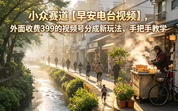 小众赛道【早安电台视频】，外面收费399的视频号分成新玩法，手把手教学-百盟网