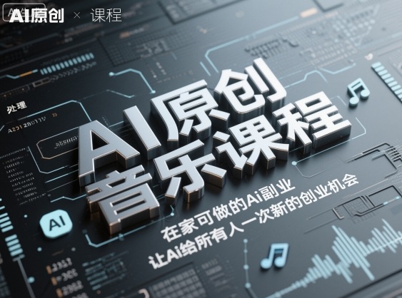 AI原创音乐课程，在家可做的Ai副业，让Ai给所有人一次新的创业机会-百盟网