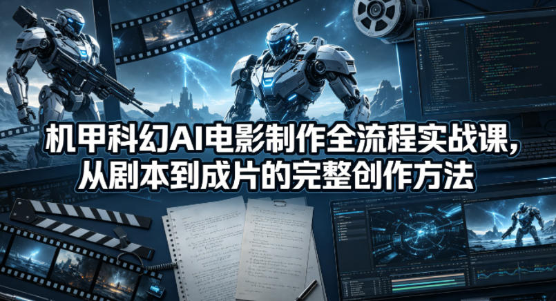 机甲科幻AI电影制作全流程实战课，从剧本到成片的完整创作方法-百盟网
