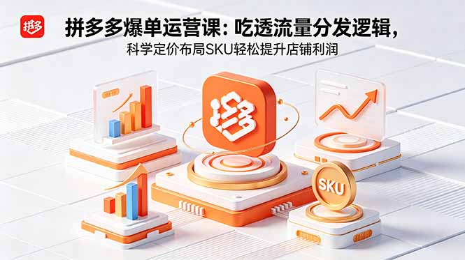 拼多多爆单运营实战课：吃透流量分发逻辑，科学定价布局SKU轻松提升店铺利润-百盟网
