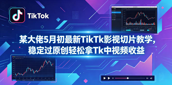 某大佬5月初最新TikTk影视切片教学,稳定过原创轻松拿Tk中视频收益-百盟网