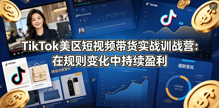 TikTok美区短视频带货实战训战营:在规则变化中持续盈利-百盟网