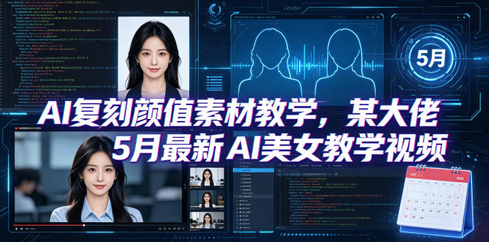 AI复刻颜值素材教学，某大佬5月最新AI美女教学视频，内含4月好物复刻教学-百盟网