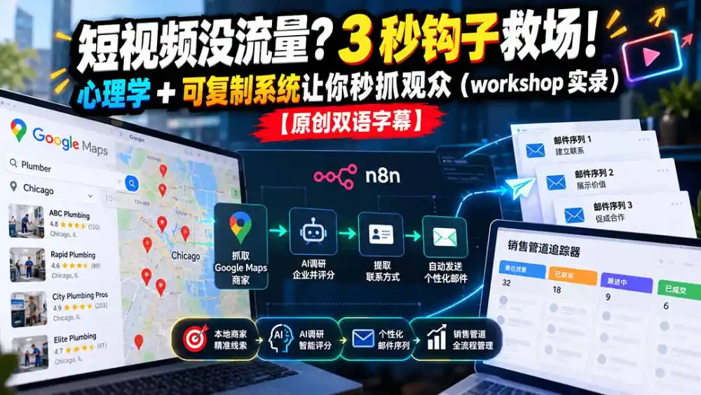 短视频没流量？3 秒钩子救场！心理学 + 可复制系统让你秒抓观众(workshop 实录-百盟网