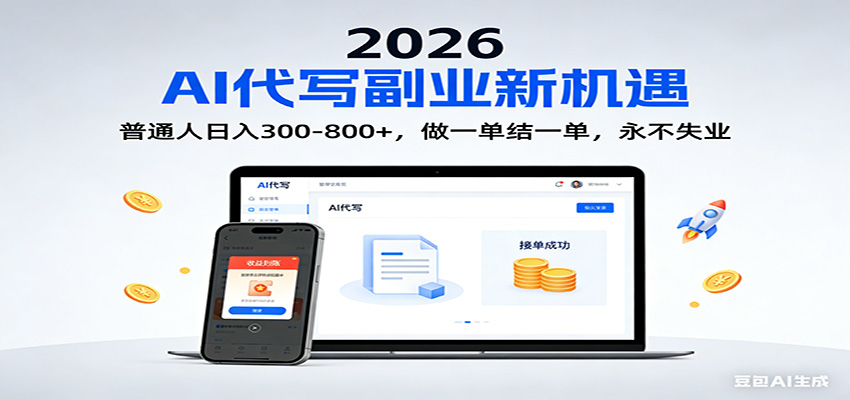 2026 副业首选！AI 代写日入 300-800，普通人0门槛，做一单结一单！-百盟网