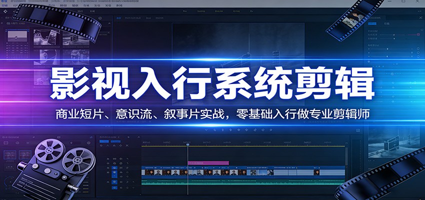 影视系统剪辑，商业短片、意识流、叙事片实战，零基础入行做专业剪辑师-百盟网