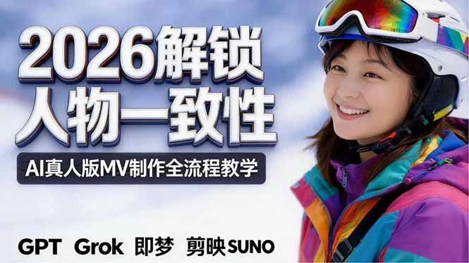 2026独创解锁人物一致性：AI真人版MV制作，不讲空话，不拼概念，全流程实操-百盟网