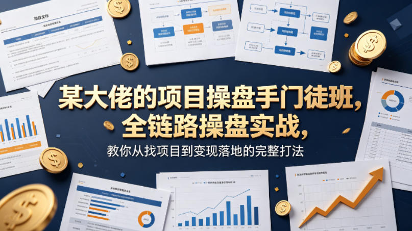 某大佬的项目操盘手门徒班，全链路操盘实战，教你从找项目到变现落地的完整打法-百盟网
