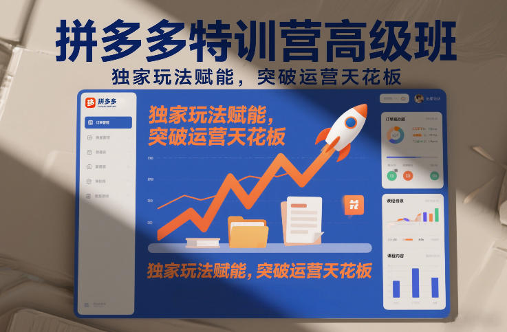 拼多多特训营高阶班，独家玩法赋能，突破运营天花板(更新26年3月19日)-百盟网