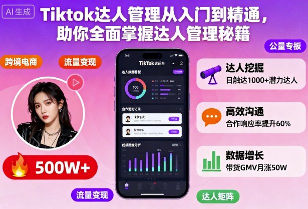 Tiktok达人管理从入门到精通,助你全面掌握达人管理秘籍-百盟网