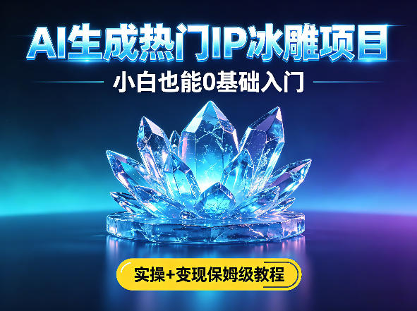 AI生成热门ip冰雕项目,小白也能0基础入门,实操+变现保姆级教程-百盟网