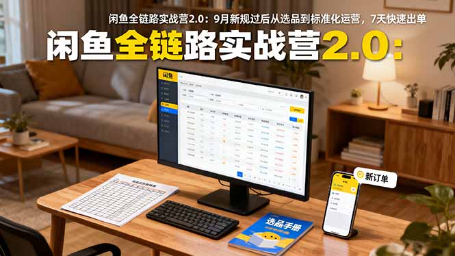闲鱼全链路实战营2.0：9月新规过后从选品到标准化运营，7天快速出单-百盟网