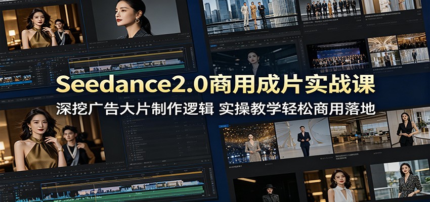 Seedance2.0商用成片实战课：深挖广告大片制作逻辑，实操教学轻松商用落地-百盟网