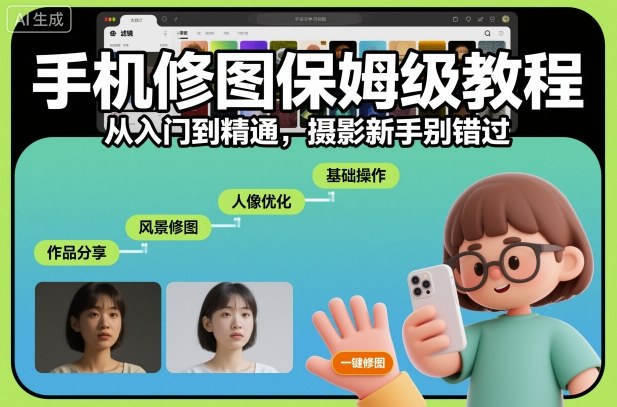 手机修图保姆级教程，从入门到精通，摄影新手别错过-百盟网