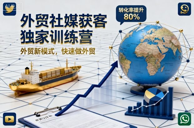 外贸社媒获客独家训练营，外贸新模式，快速做外贸(更新26年4月)-百盟网