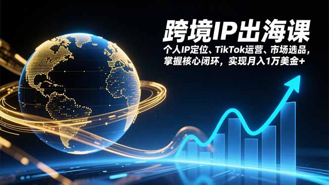 跨境IP出海课，个人IP定位、TikTok运营、市场选品，掌握核心闭环，实现月入1万美金+-百盟网