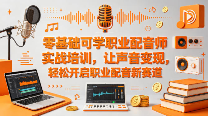 零基础可学职业配音师实战培训,让声音变现,轻松开启职业配音新赛道-百盟网