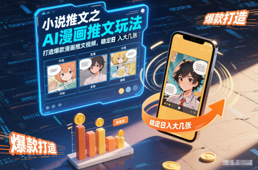 小说推文之AI漫画推文玩法，打造爆款漫画推文视频，稳定日入大几张-百盟网