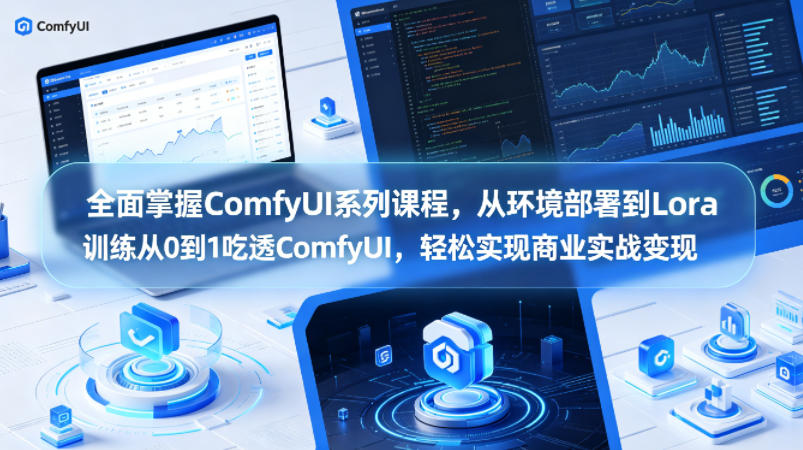 全面掌握ComfyUI系列课程,从环境部署到Lora训练从0到1吃透ComfyUI,轻松实现商业实战变现-百盟网