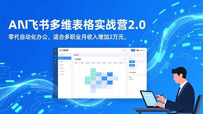 AI+飞书多维表格实战营2.0：零代码自动化办公，适合多职业月收入增加2万元-百盟网