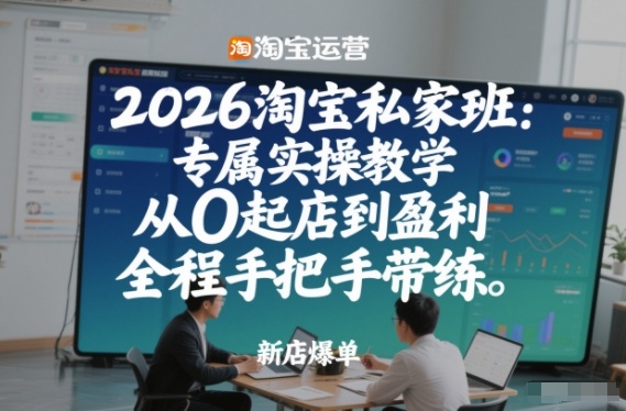 2026淘宝私家班：专属实操教学，从0起店到盈利，全程手把手带练(更新)-百盟网