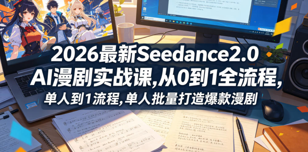 2026最新Seedance2.0 AI漫剧实战课,，从0到1全流程，单人批量打造爆款漫剧-百盟网